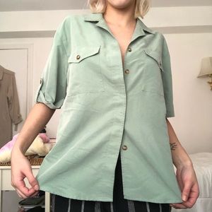 Apparenza button down sage green top